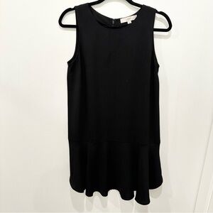 Loft Little Black Drop Waist Flounce Dress